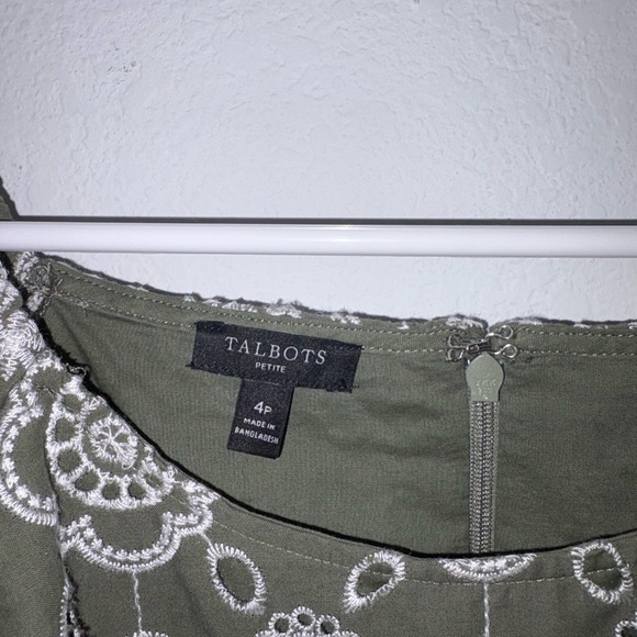 Talbots Embroidered Puff Sleeve Shift Dress - Picture 6 of 13